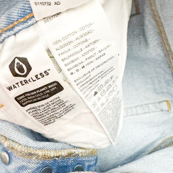 Levi's 501 Button Fly Denim Jeans Cutoff Raw Hem Size 28 - Picture 4 of 6